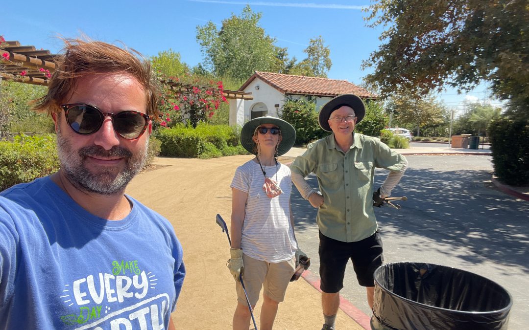 Mathieu, Joan and Will after a park clean up